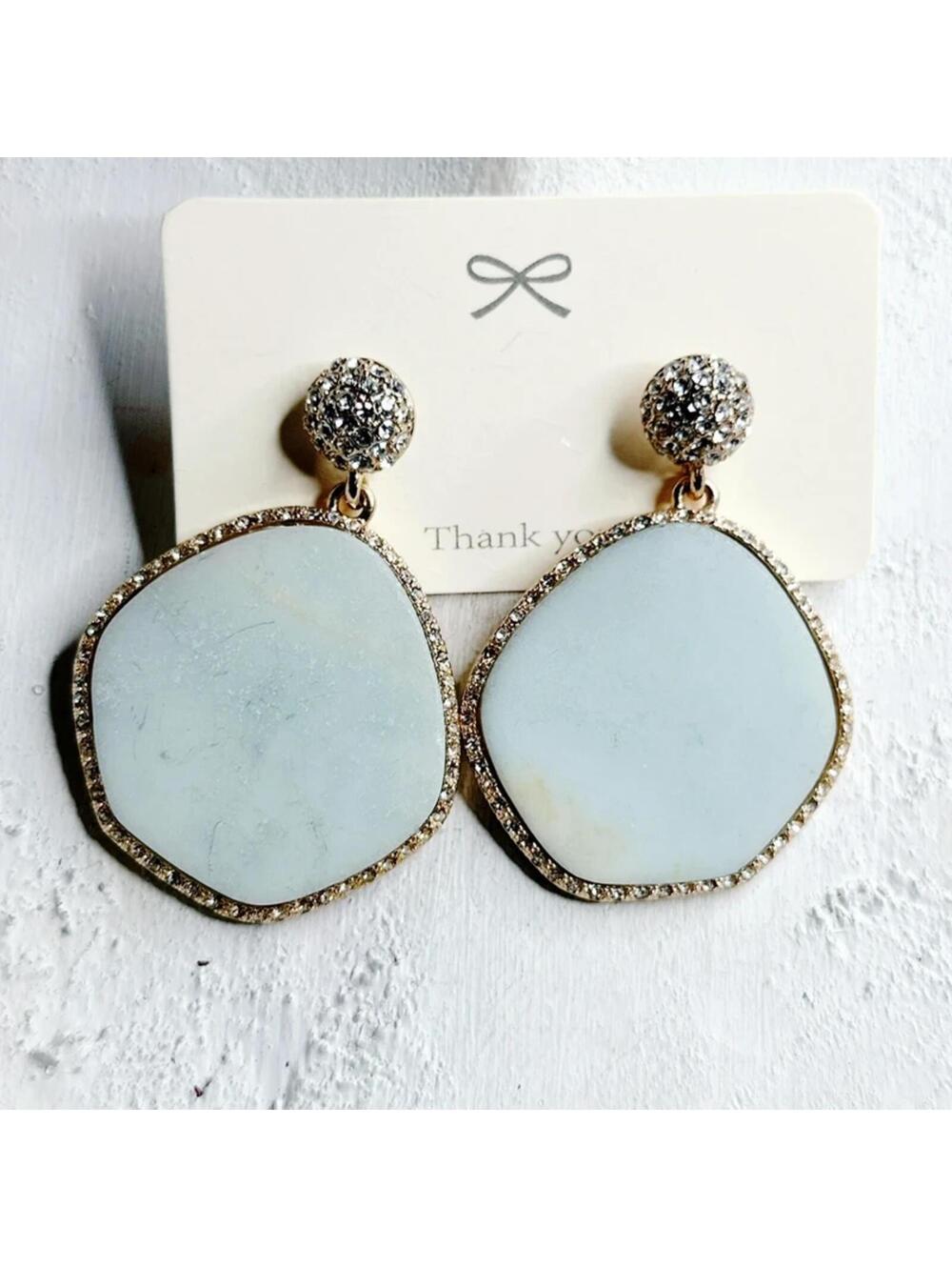 7591u. Mint Statement Earrings